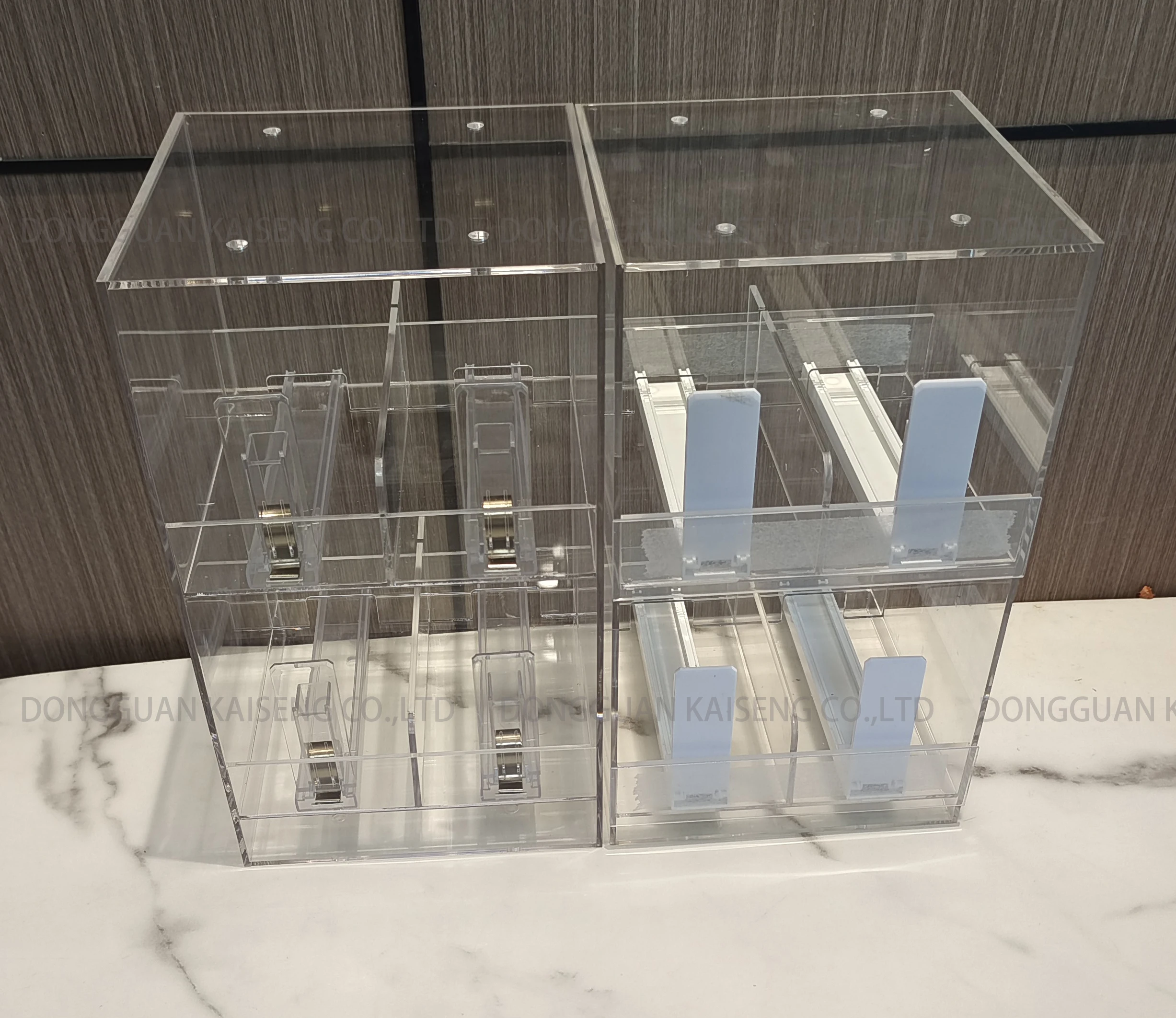 custom acrylic spring pusher snus can dispenser display case stand holder for oil juice cigarette cigar tobacco smoke shop