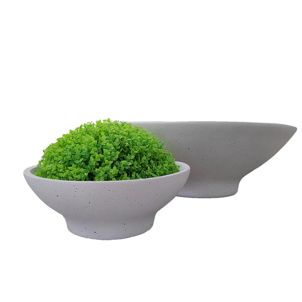 Большая круглая цементная садовая чаша OEM для суккулентов, цветов и кактусов