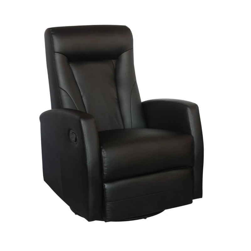 Best price metal inner frame sectional black single seater synthetic leather recliner sofa for salon