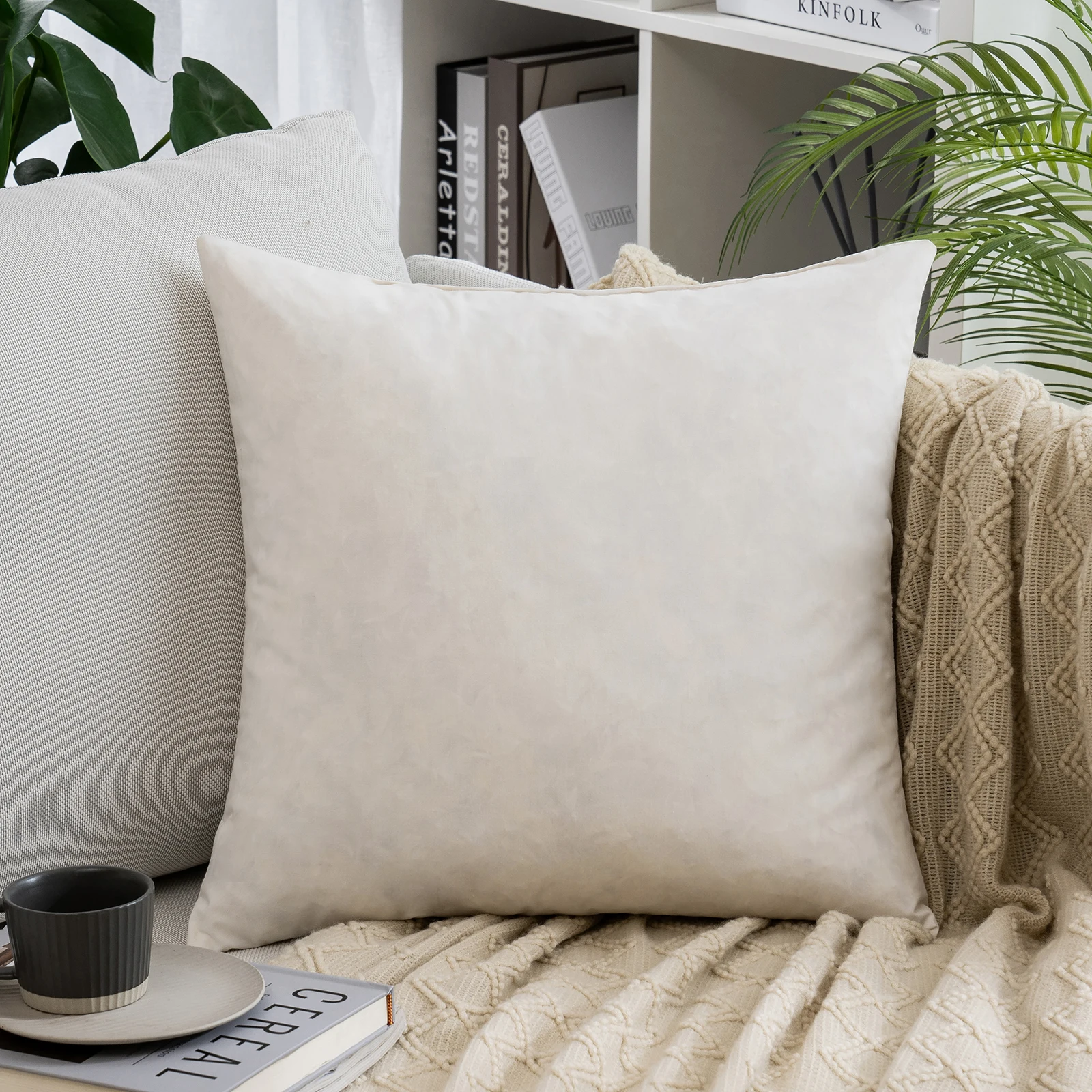 High Quality White Goose Duck Feather Down Pillow Home Decorative Square Throw Pillow Insert for Sofa Bed Car Living Room