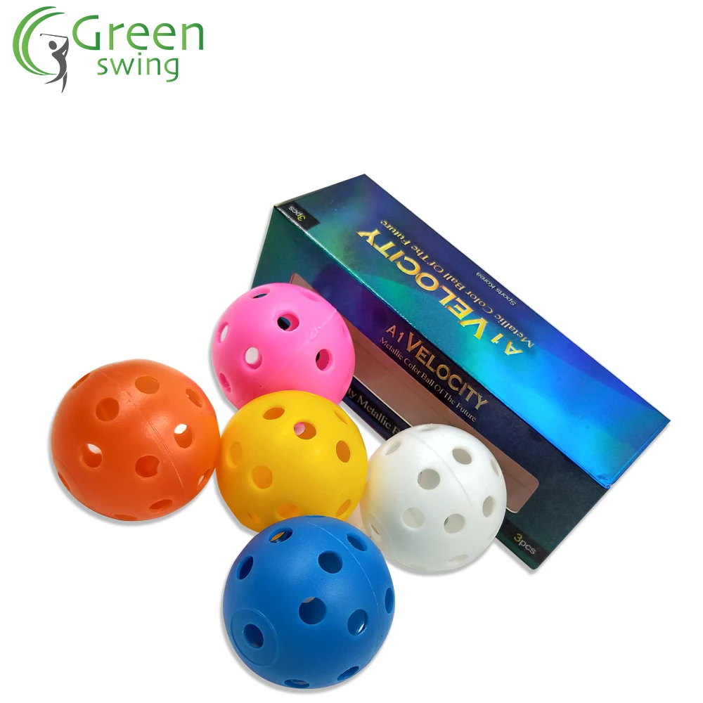Light Colorful Hollowed Out Plastic Golf Balls For Promotion Gifts