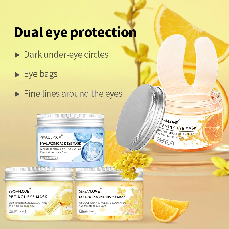 private label eye mask tape hyaluronic acid crystal gel 24k gold anti dark circle hydrogel eye mask patches