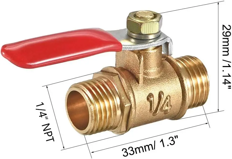 Ball valve switch valve 1 point 234 points copper pagoda heating pneumatic fast close long handle thickened full small valve