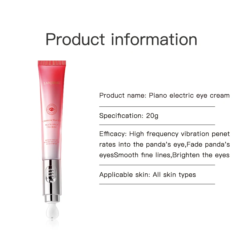 LAN JI MEI cosmetics anti aging puffiness electric under dark circle organic caviar gold eye cream  Cosmetics manufacturers