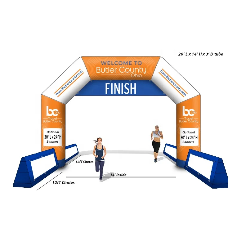 Advertising Inflatable Arch With Finish Line inflatable arch Inflatable Chute Arch