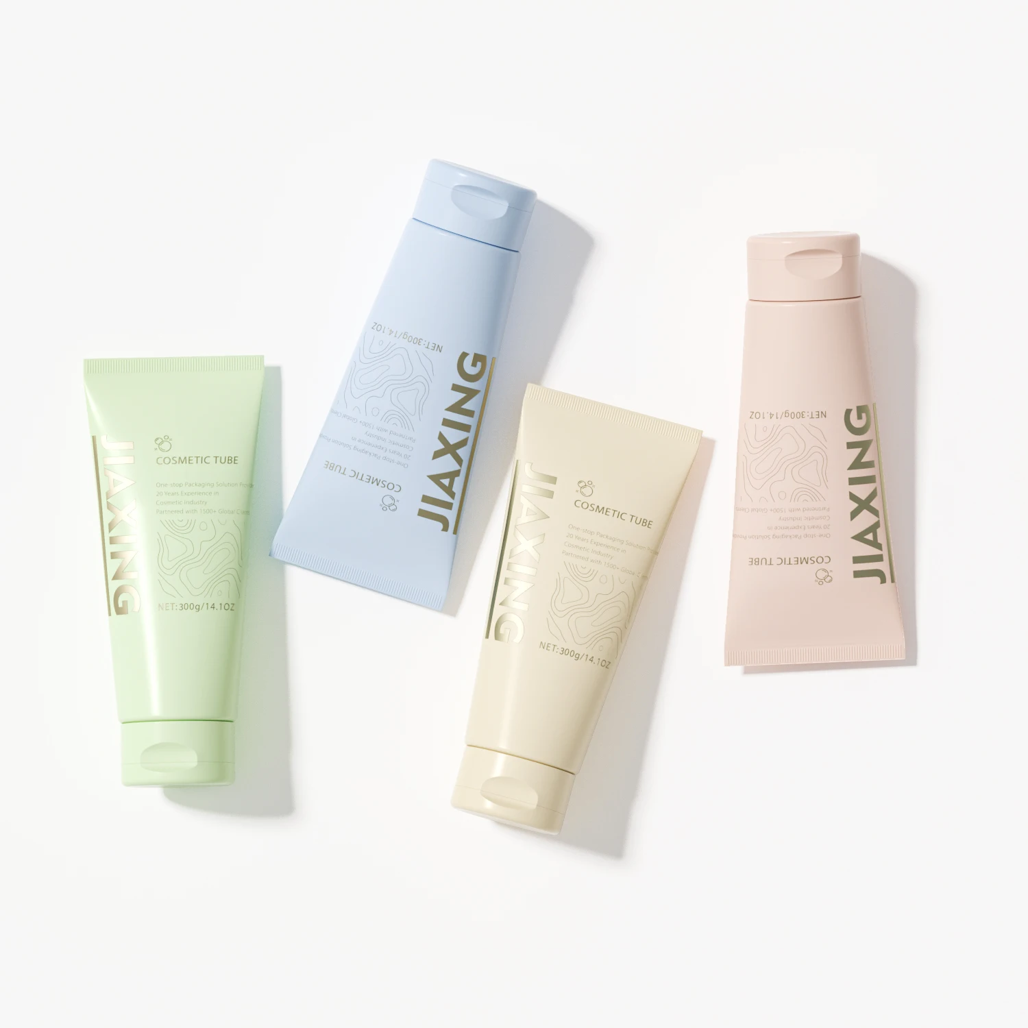 Wholesale face wash facial cleanser container plastic cosmetic tube 200ml 300ml 400ml with flic cap