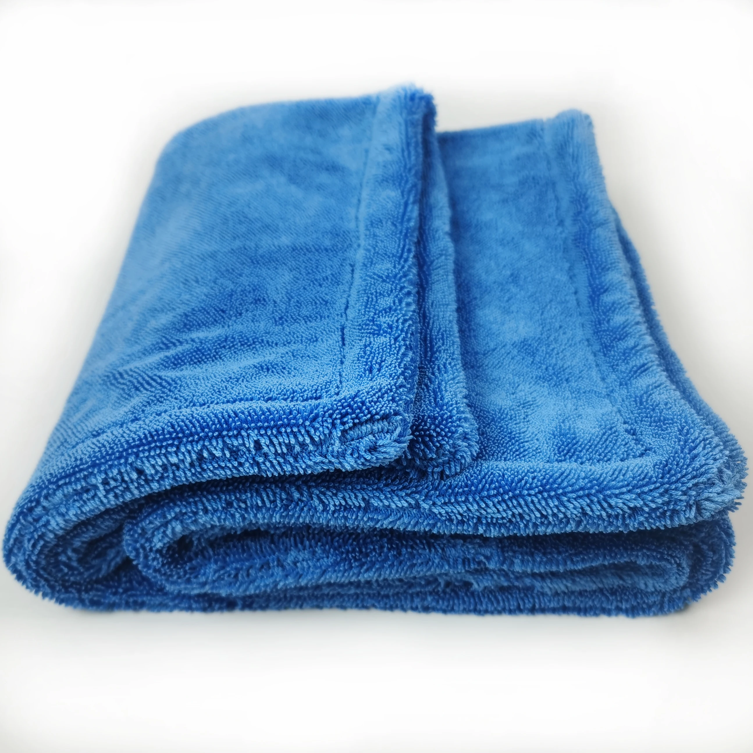 OEM 1200GSM 1400GSM Edgeless Car Wash Towel Microfiber Twisted Loop Drying Towel Double Side Wash Dry Towel