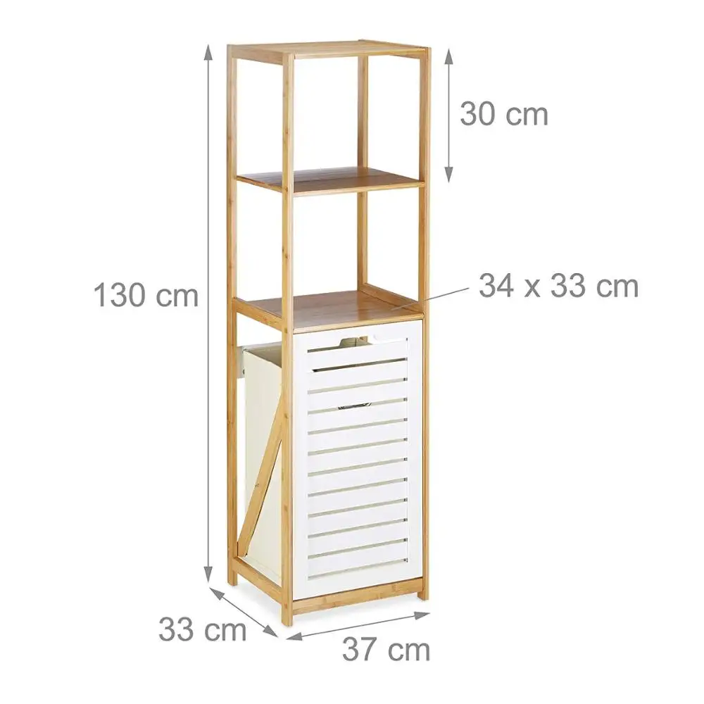 Home Bathroom foldable bamboo bathroom Wooden Rackunique laundry basket