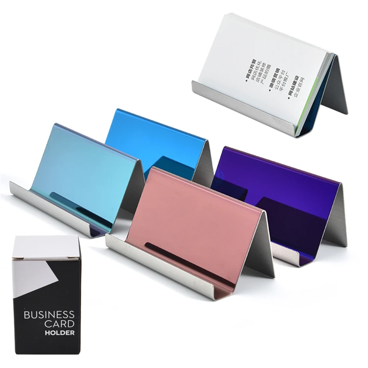 China Cheap Office Supplies Custom Name Card Holder Stainless Steel Business Metal Card Holder