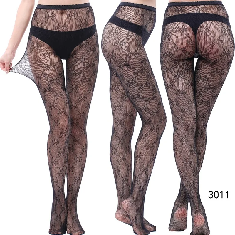 Mature Women Sexy Lingerie Stocking Sexy Floral Star D Fishnet High Waist  Pantyhose Tights Stockings