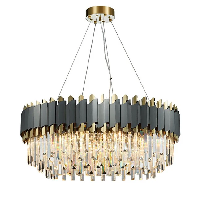 Hotel Hall living room luxury round cristal lamparas lampadari lampadario pendant chanderlier crystal lights