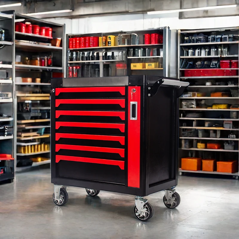 Big Storage, Small Price Large Rolling Tool Chest With 7 Drawer Trolley Cabinet For Workshops