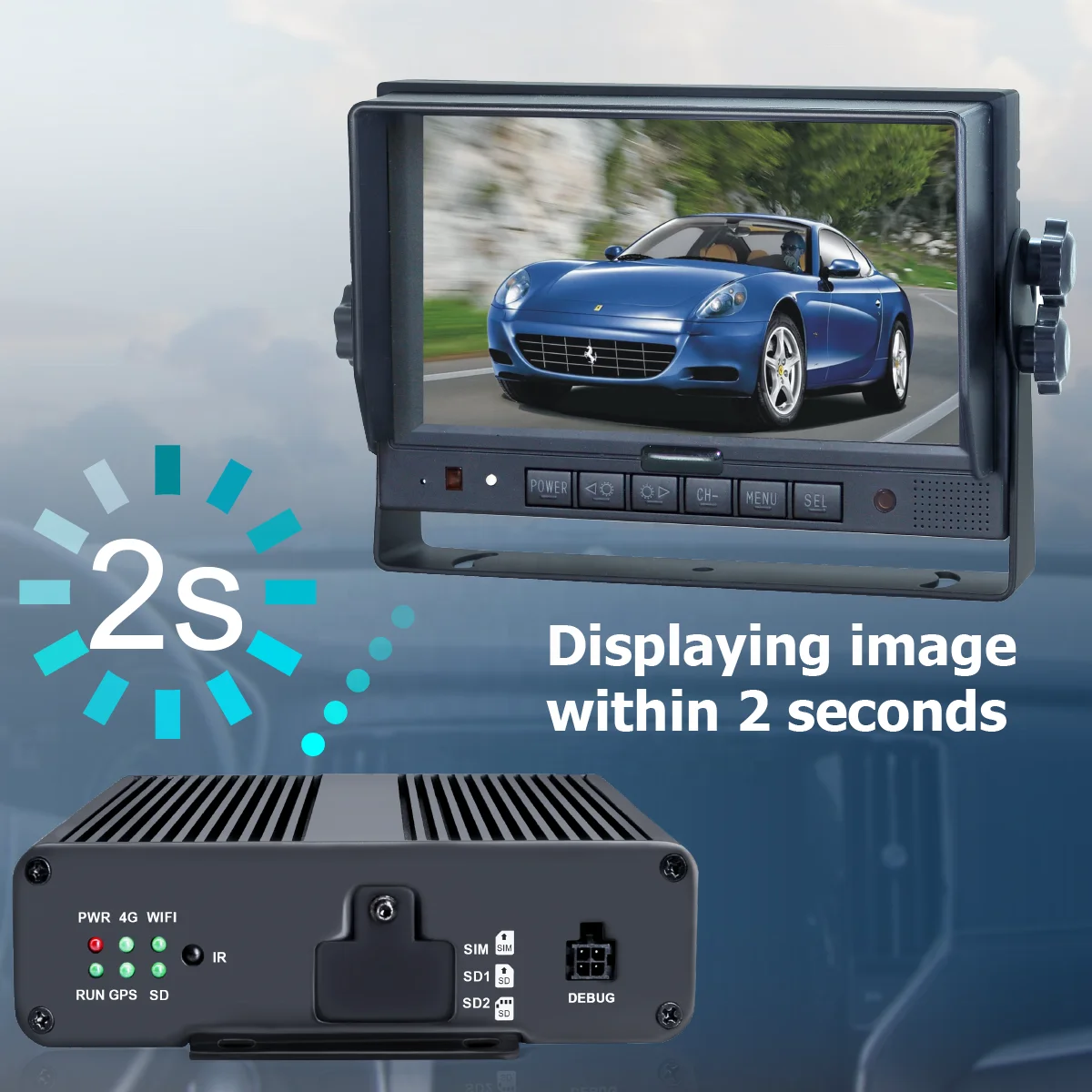 STONKAM MDVR 4G GPS System with 4 Camera 4CH 4 Channel ADAS+DMS+BSD/360 Algorithm IP69K Waterproof for Fleet Management