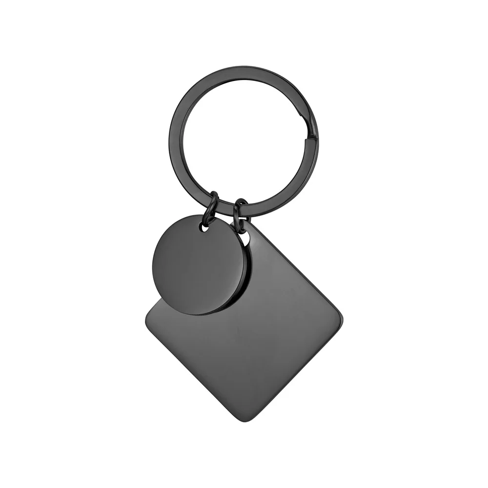 Accept Sustom Promotional Keyring Gift For Custom LOGO Square Round Shaped Calendar Steel Metal Tag Keychain