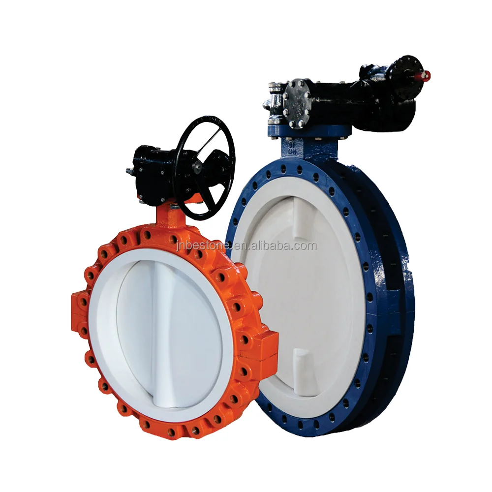 SS304 Flange Full PTFE lining butterfly valve