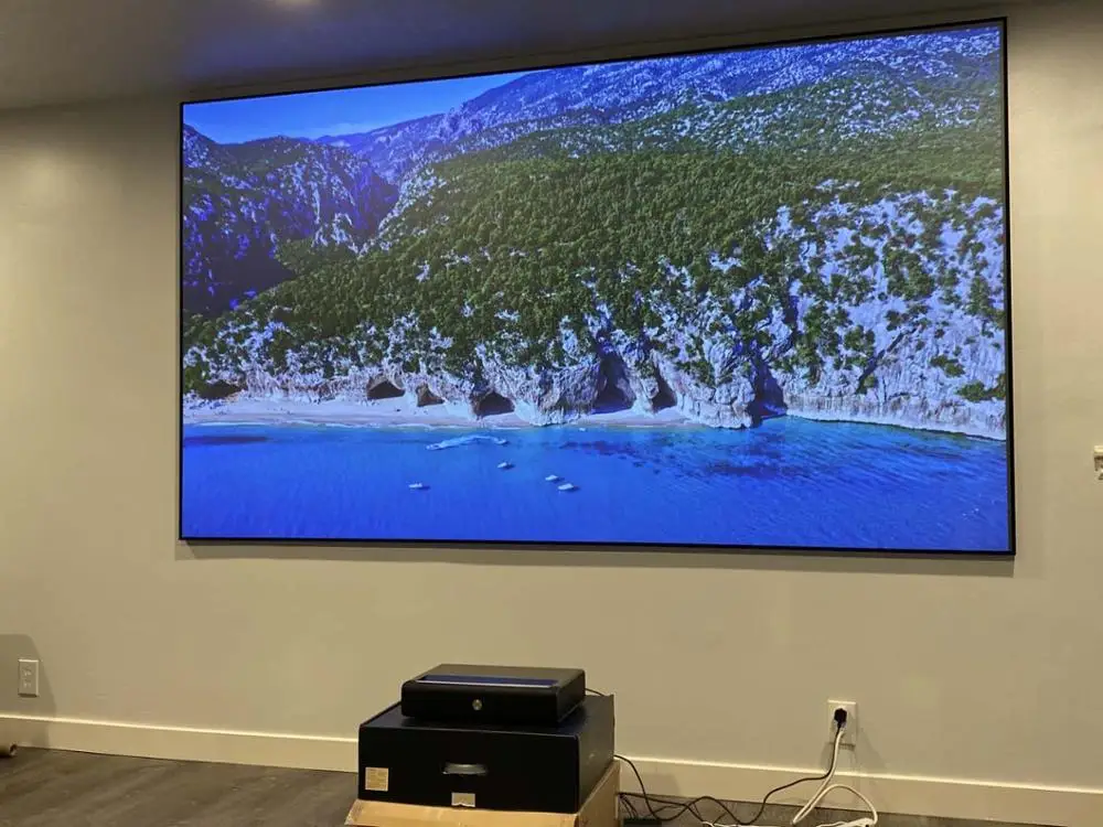 Telon 120inch home theater PET Crystal ust ultra short throw projector screen ambient light rejecting laser ust alr screen