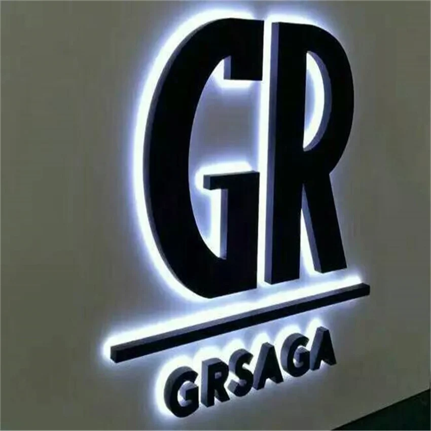 Wholesale led light up letters advertising company logo metal backlit letters sign in with led signboard