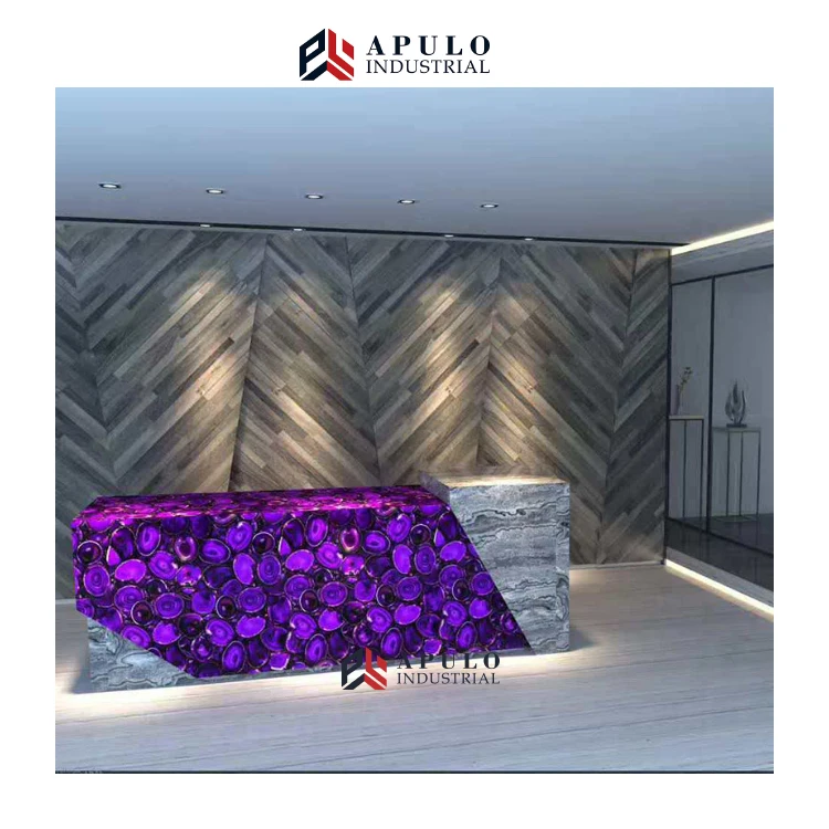 Hotel and home decor Elegent luxury natural amethyst gem stone slabs
