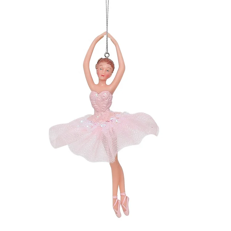 SOTE Mini Ballet Dancer Figure Cheap Small Plastic Toys Pink Tutu Skirt Hanging Ballerina Figurine Ornaments For Christmas Tree