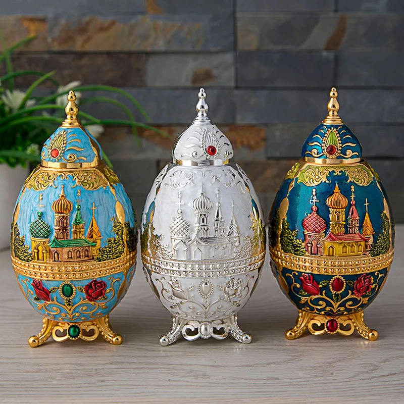 Home Decoration Metal Crafts Architecture Toothpick Holder European Press Auto Toothpick Box