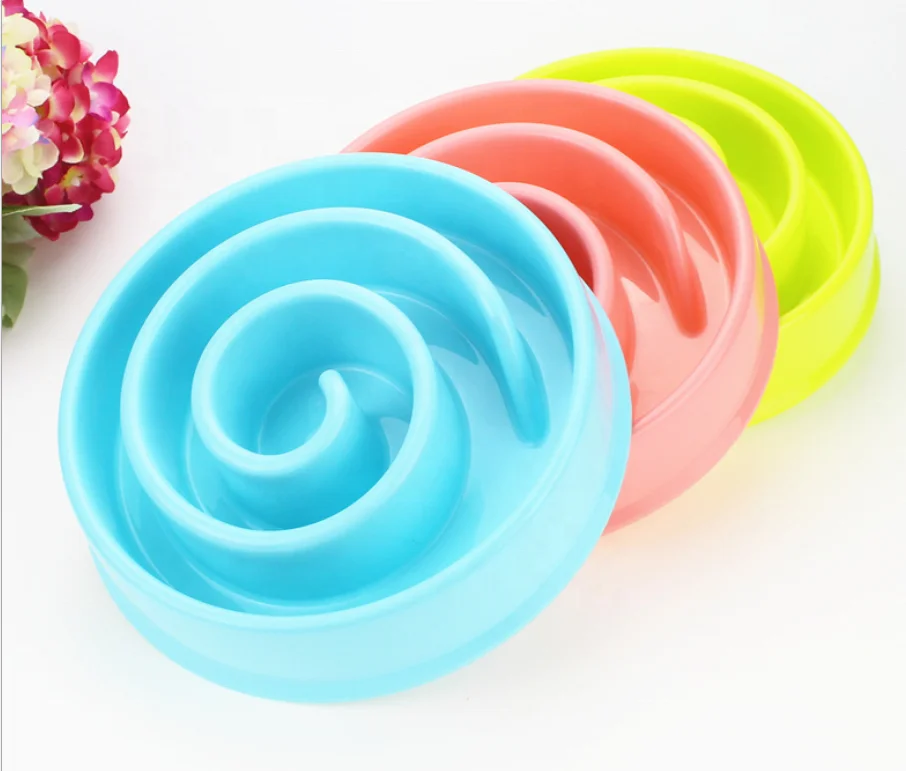 Горячая Распродажа 2021, индивидуальная стильная Веселая кормушка с защитой от удушения, прочный материал, спиральная медленная кормушка, миска для домашних животных