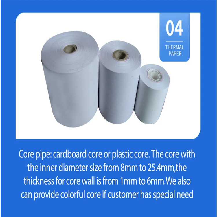 Jumbo cash paper rolls in stock thermal paper rolls bpa free 57mmx50mm thermal paper rolls