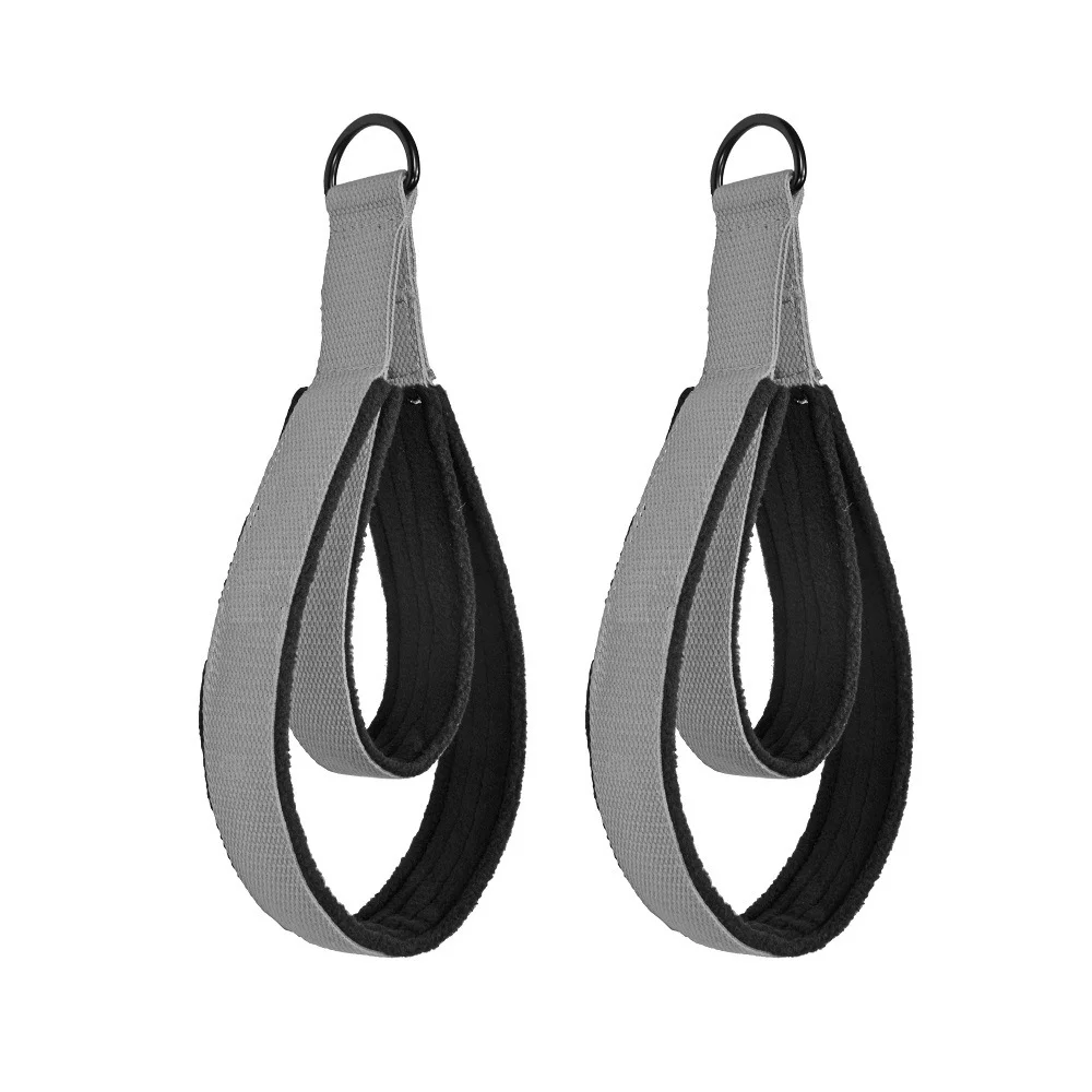 HWBE-0001# Polyester cotton Pilates double loop belt heavy foot fitness yoga equipment gym home exercise D-loop exercise belt