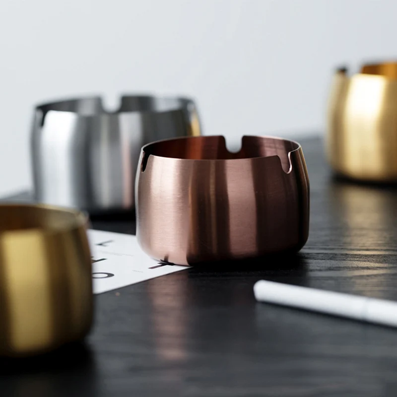 8cm 9cm 10cm 12cm Custom logo stainless steel smoking ash tray ashtray bin