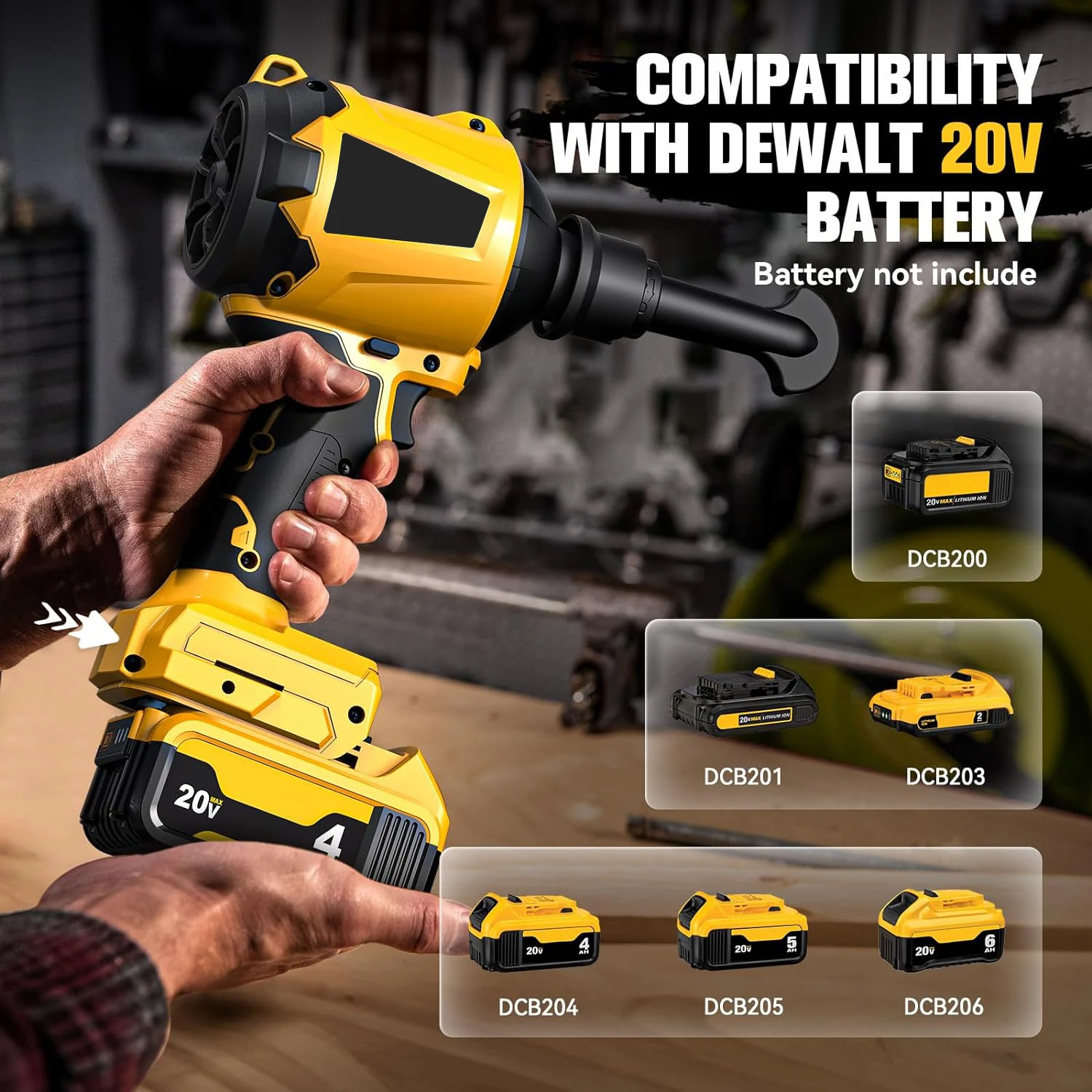 Cordless Dust Blower for Dewalt 20V Battery, Leaf Blower Brushless Handheld Blower Sawdust Blower 447 MPH/39 CFM