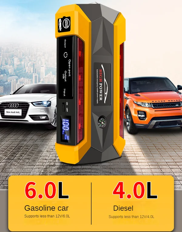 12V 89800mAh Battery capacity Jump Starter Booster Jumper Box Power Bank Safety Hammer Digital Screen For Cars