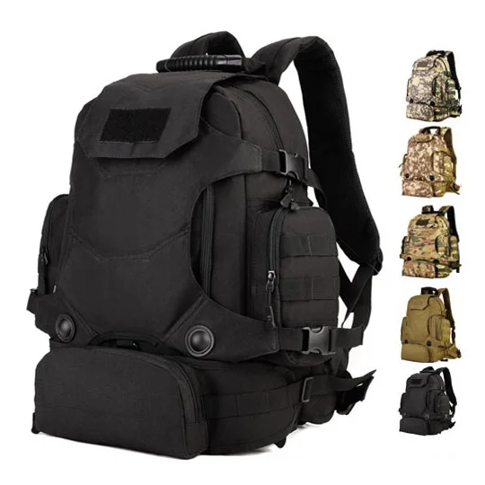 Бесплатный образец, черный тактический рюкзак, рюкзак для ноутбука, водонепроницаемая сумка