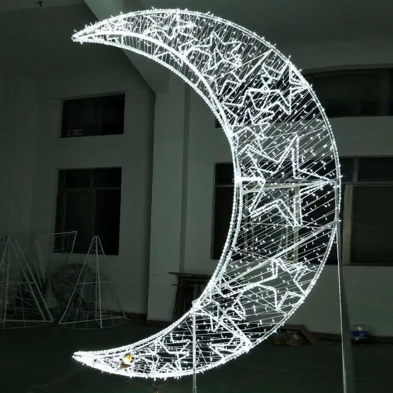 STARKING Outdoor use 3D Ramadan star motif lights moon motif light for shopping mall decoration