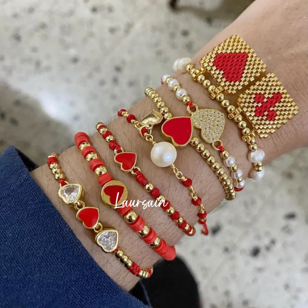 LS-  C1886 Jewelry bracelet set daily wear heart bracelet miyuki beads bracelet for women handmade woven style
