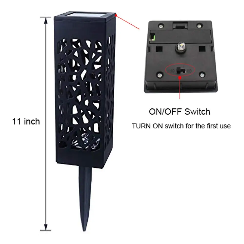 
Solar Led Garden Bollard Border Driveway Pathway Walkway Landscape Lawn Solar Garden Light 