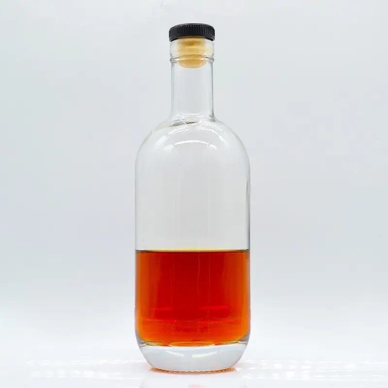 High Quality Extra Flint Cylinder Custom wholesale Alcohol Whisky Cork Vodka Bottles Empty 750 ml Glass Bottle For Vodka
