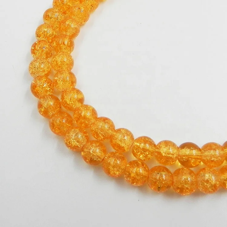 Wholesale Mixed Color Chinese Cracked Glass Crystal Beads Loose 6mm 8mm 10mm Crackle Beads for Jewelry Making with Custom Hole
