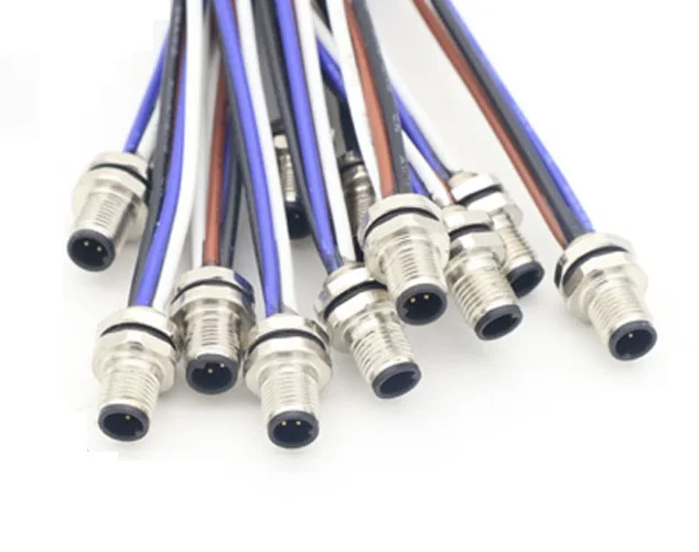 M5 Female 3 Pins Connector Molded with 2M PVC Cable