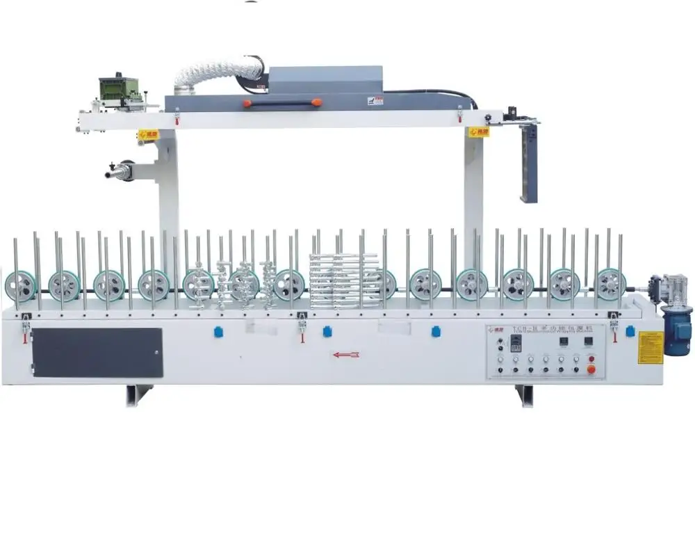 Mdf wood veneer profile wrapping machine for hot melt glue interior decoration