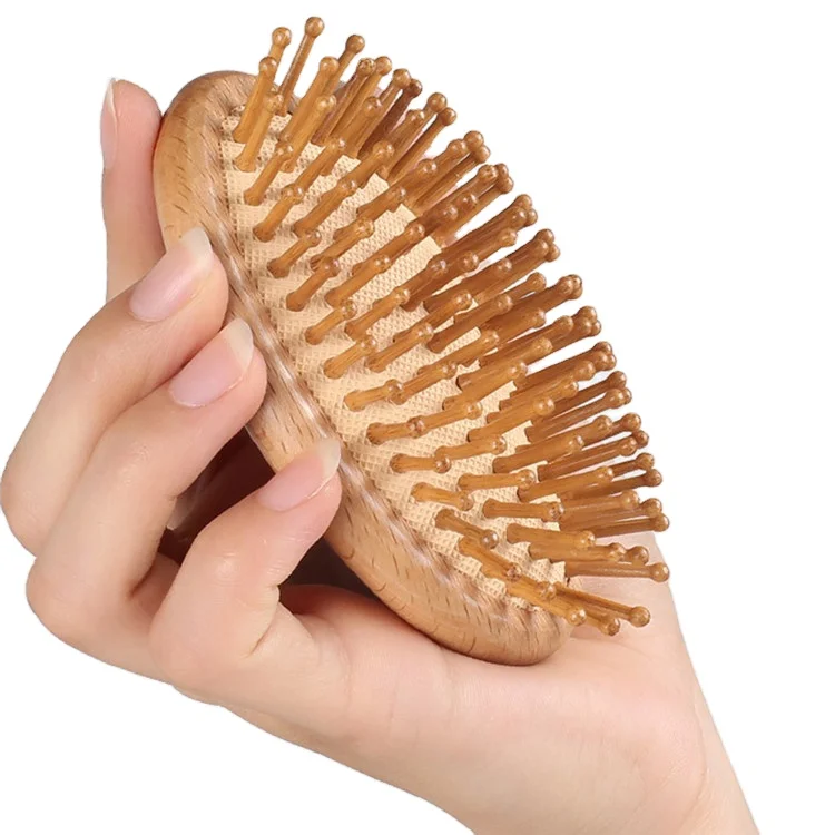 Bamboo Airbag Hair Comb Massage Combs Carbonized Solid Wood Cushion Anti-Static Hair Brushes Head