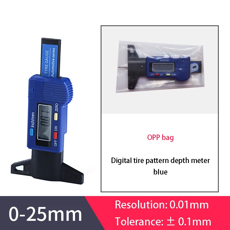 Digital Car Tyre Thickness Gauges Depth Meter for Safe Auto Tyre Tread Monitoring Tyre Wear Detection Measure Caliper Instrument