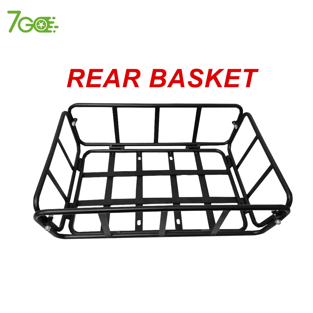 7Go High quality wholesale Electric bicycle ebike e bike accessories iron  hanging rear back basket