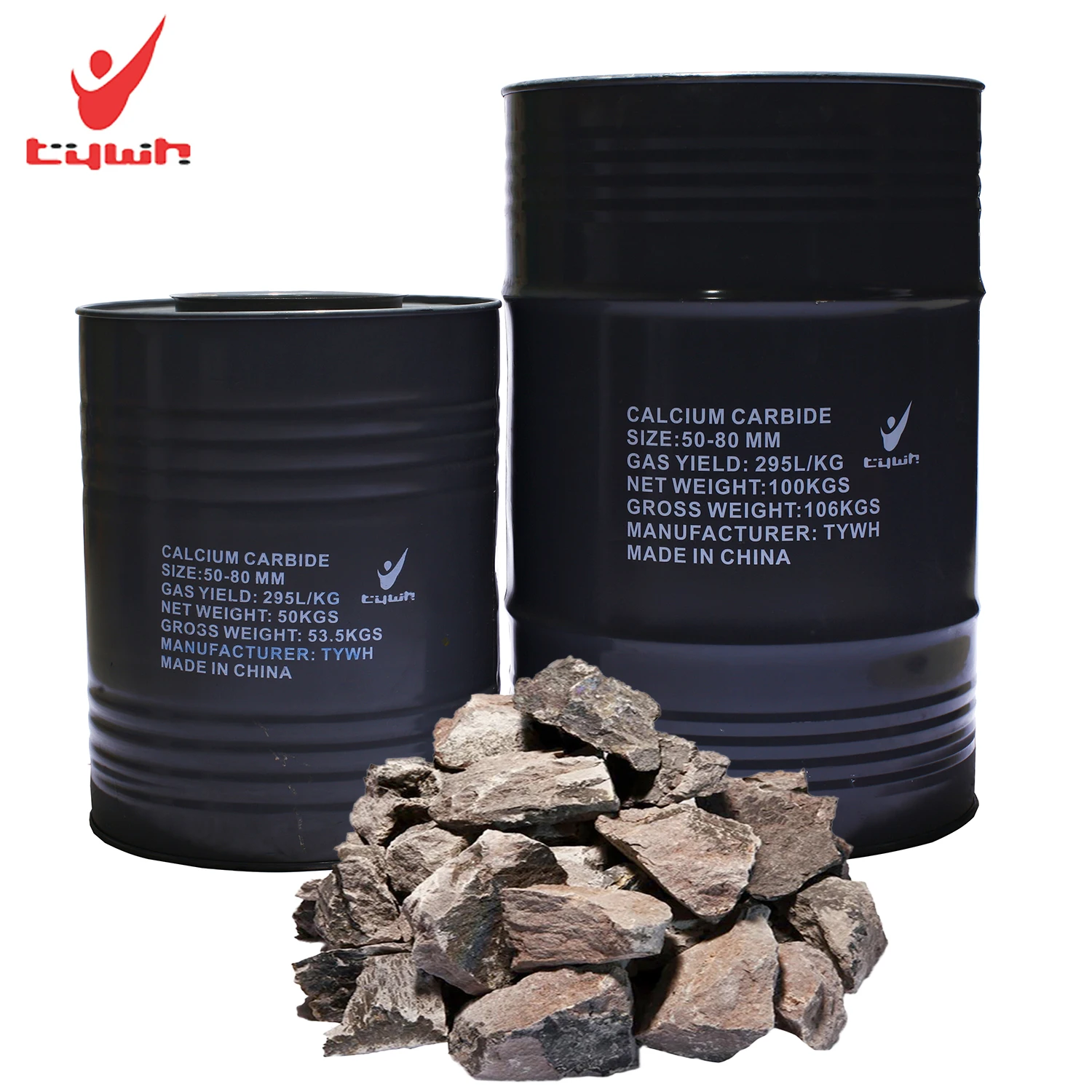 Manufacturer Direct Sales 50/100Kg Drum Competitive Price High Yield Acetylene Gas 50-80mm Calcium Carbide