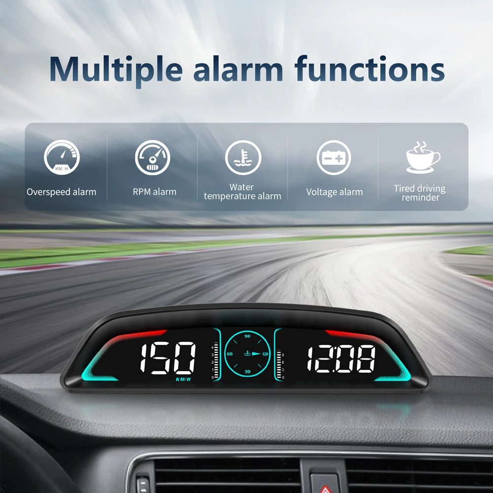 Muti-function Gauge Universal OBD2 Meter Speedometer Head Up Display B3 HUD Water Temp Turbo RPM Car Accessories HUD-B3