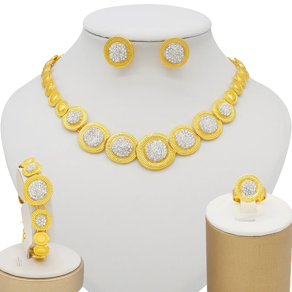 2021 fashion Dubai jewelry sets African jewelry sets Diamond-encrusted jewelry set BJ841