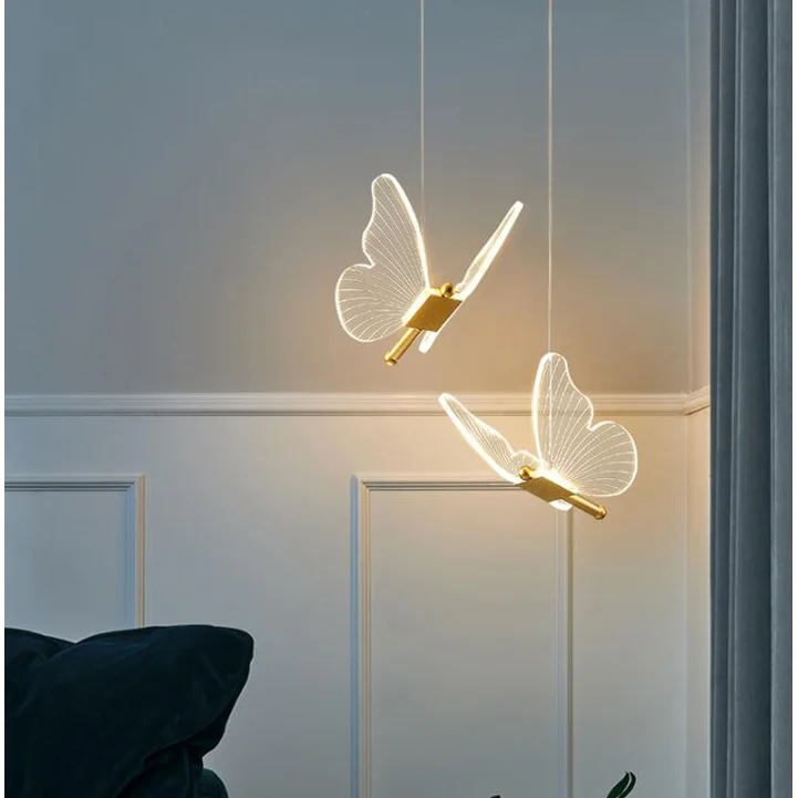 Modern Living Room Dining Beside Lamp Decoration Home Nordic Candeeiro pendente borboleta De LED Interna Butterfly Pendant Light