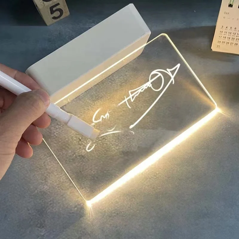 Creative Led Night Light Note Board Message Board With Pen USB Power Decor Night Lamp Message board 3D lights