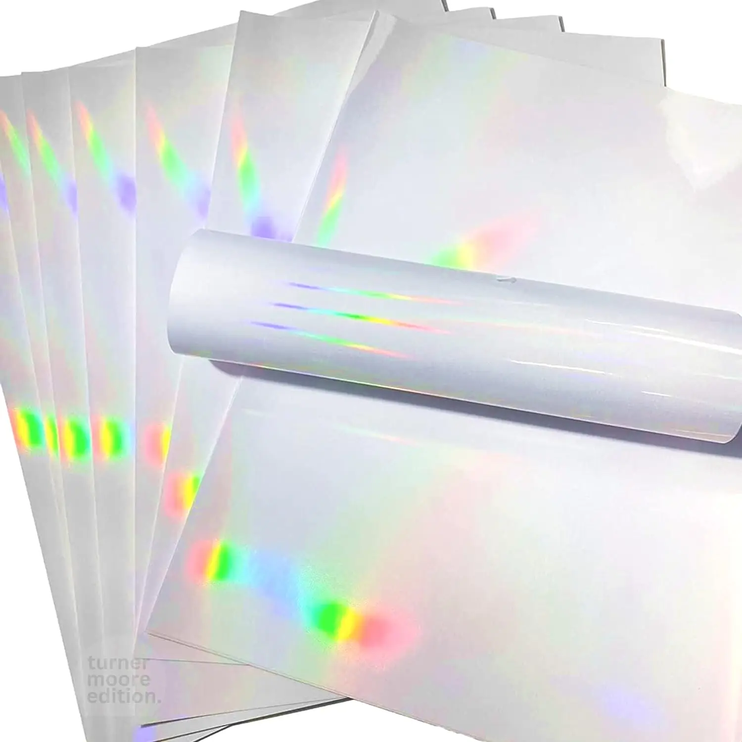 Custom Design Clear Self Adhesive PET Transparent Holographic Rainbow Film For Lamination 3d Glossy Laminating Film
