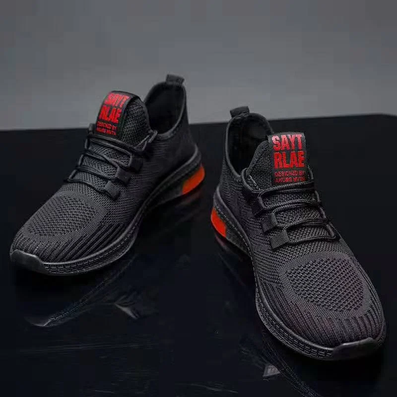 new fashion breathable mesh upper material soft elastic band sport shoes casual cool men shoes and running sneakers