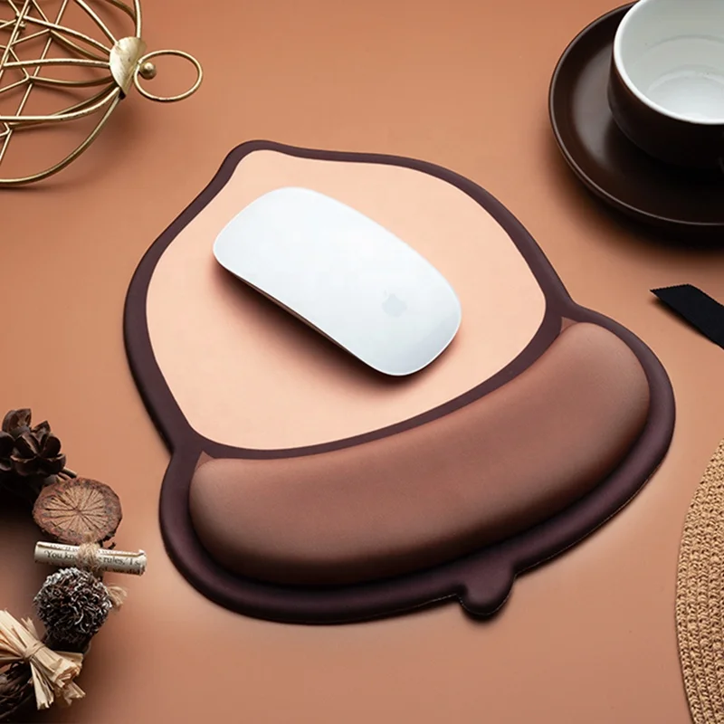 Acorn-shaped Custom Logo Personalized Gaming Mouse Mat Pad With Wrist Rest Support for Gaming