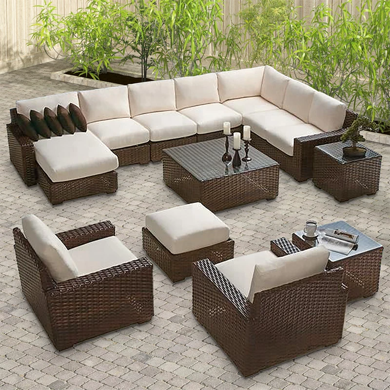 Garden cane garden table sofa set patio furniture wicker rattan outdoor furniture garden sets outdoor furniture